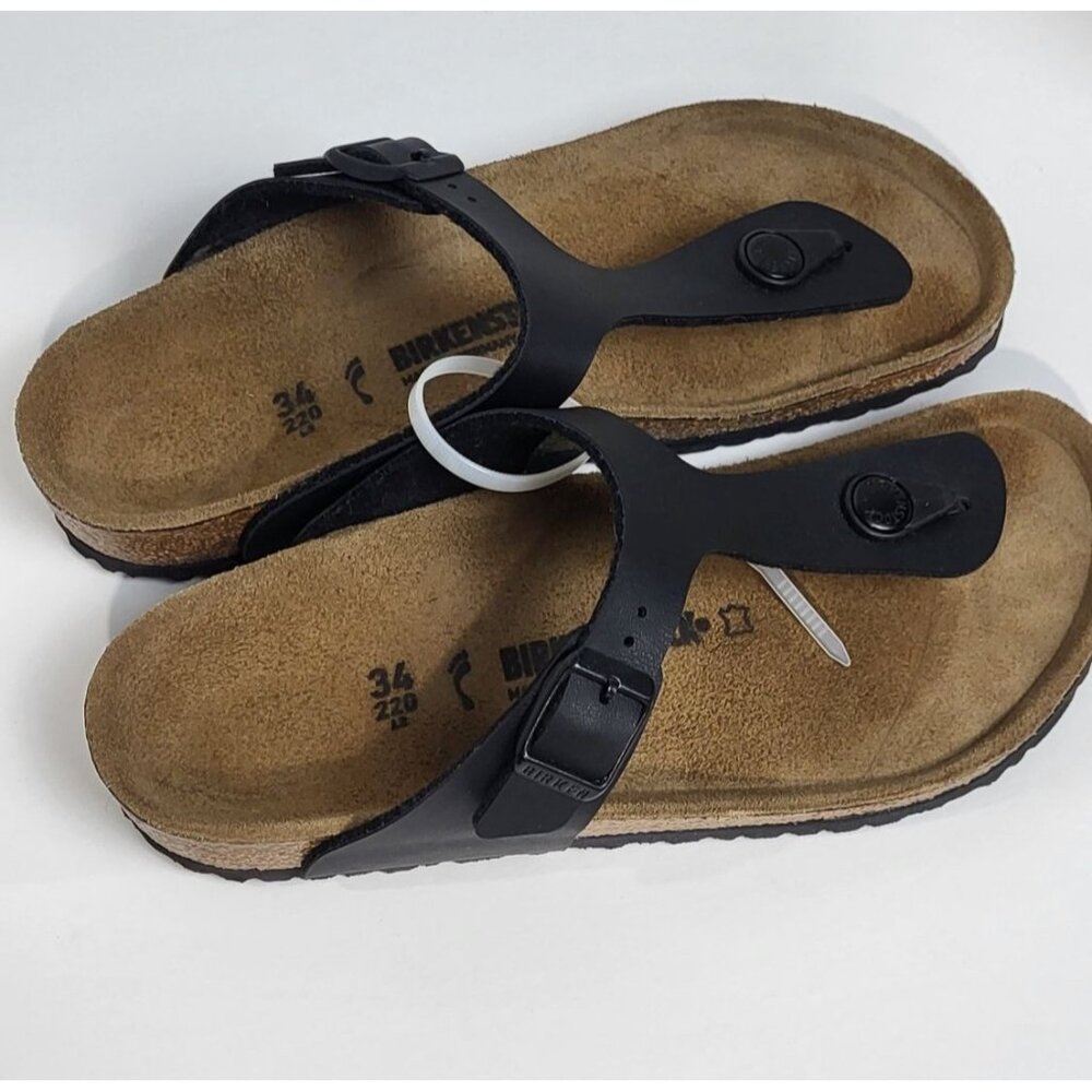 Birkenstock Womens Black Gizeh Birko-Flor Sandals Size 4/ EU 34 NEW
